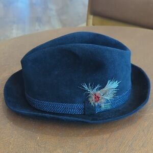 Stylish Black Fedora Hat with Feather Accent